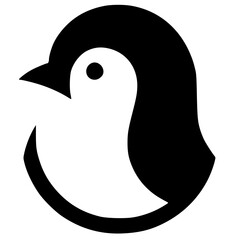 The penguin silhouette is simple and elegant
