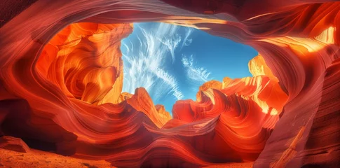 Rolgordijnen Colorful sandstone rock formations in Antelope Canyon © wanna