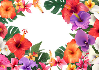 Beautiful and colorful floral background in the tropics