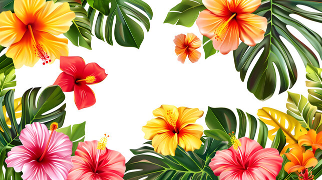 Beautiful and colorful floral background in the tropics