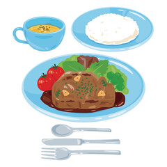 ポークステーキのランチセット