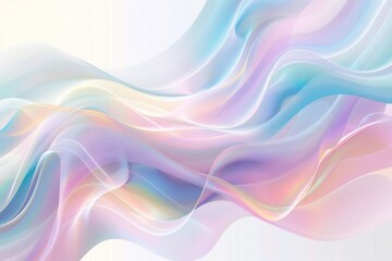 Abstract colorful pastel curved waves in the background with copy space for text on a white background