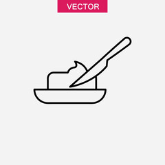 Butter bar and knife line icon. vector simple liner illustration on white background..eps