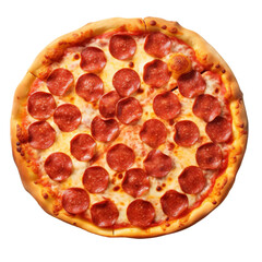 Delicious Pepperoni Pizza Isolated On White Background
