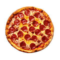 Delicious Pepperoni Pizza Isolated On White Background