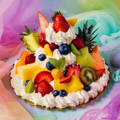 A delectable and colorful fruity dessert masterpiece...