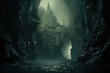 Abyssal Abyss: A castle at the edge of a bottomless abyss.