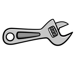 Adjustable Wrench handdrawn doodle illustration