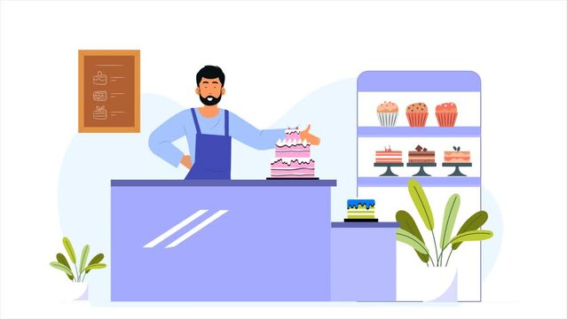 bakery animated illustration