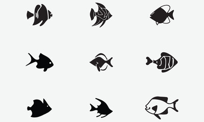 Batfish illustration minimal style Black icon EPS 10 And JPG