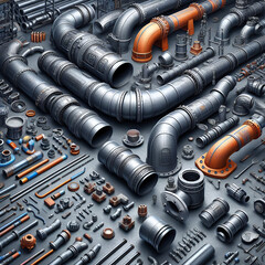 Modern industrial power plant Fantasy concept Illustration.