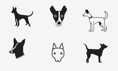Basenji Dog illustration minimal style Black icon EPS 10 And JPG