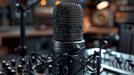 High-fidelity studio microphone setup capturing the essence of modern recording technology