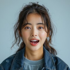 joyful asian beauty portrait