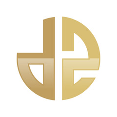 Initial DZ Logo in a Cirle Shape