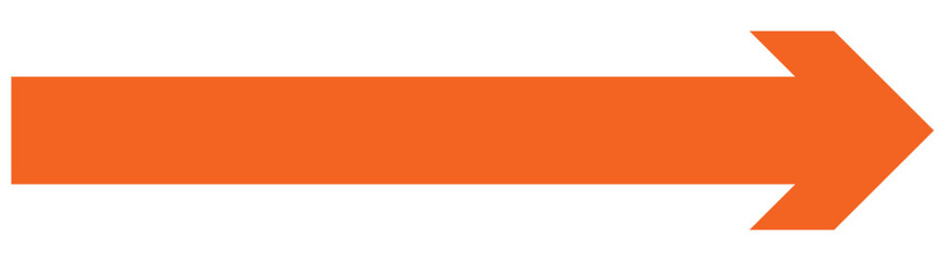 Black large forward or right pointing solid long skinny arrow icon sketched as vector symbol