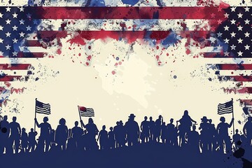 United States Of Americas Independence Day Parade - obrazy, fototapety, plakaty