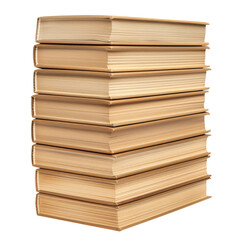 Stack of books isolated on transparent background