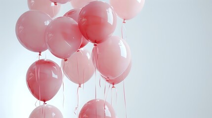 Fototapeta na wymiar Tranquil Pink Balloons - Dreamy and Graceful Celebration Concept