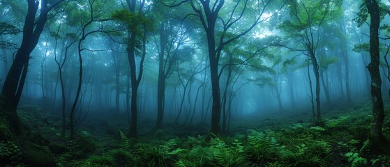 Eerie Long Exposure of Fog-Enshrouded Aokigahara Forest for National Paranormal Day
