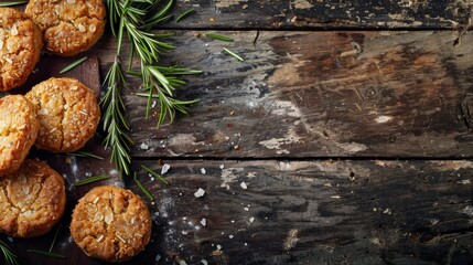 Dawn's Gentle Glow on Anzac Biscuits and Rosemary for Remembrance Day - obrazy, fototapety, plakaty