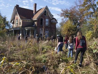 Eco-Conscious Youth Preserve Haunted Historical Site on National Paranormal Day - Powered by Adobe