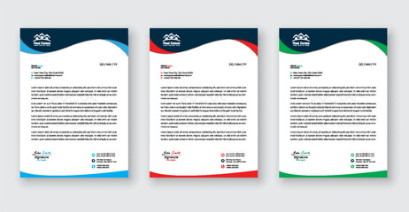 Modern Corporate letterhead template design set.