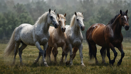 horses in the field