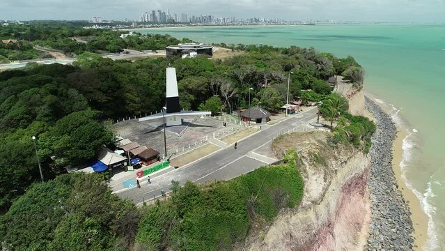 Aerial view of Cabo Branco Lighthouse - Jo&atilde;o Pessoa, Para&iacute;ba, Brazil