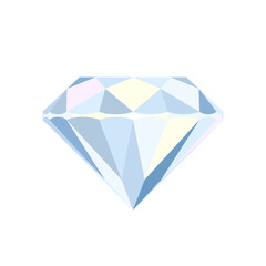 Round brilliant cut diamond side view. Colored flat icon. Vector illustration