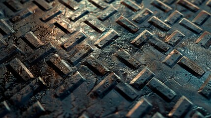 Metal surface pattern squares