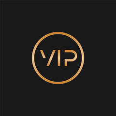 VIP luxurious logo inside gold circle frame