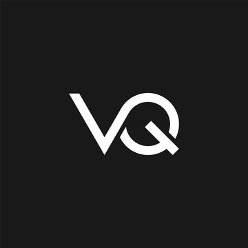 VQ monogram logo interlocked style - black and white