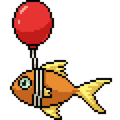 pixel art of fish air balloon - 791268520