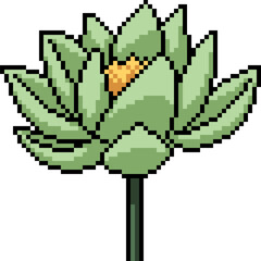 pixel art of green lotus bloom - 791268547