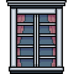 pixel art of house window curtain - 791268555