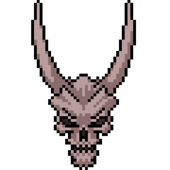 pixel art of evil demon skull - 791268585