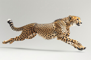 A cheetah running at full speed