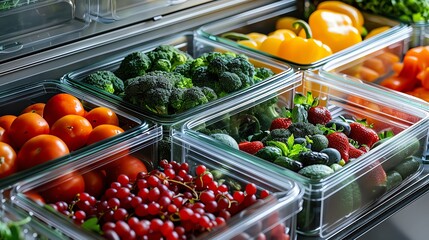Obraz premium Plantbased diets explored in spacesaving storage solutions for kitchens, showcasing how to efficiently store and prepare plantbased foods