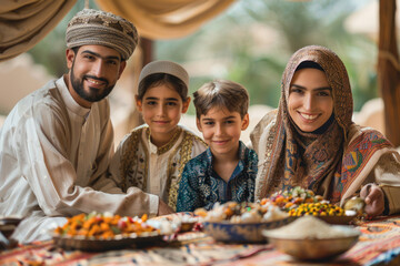 A family celebrating Eid Al-Adha together