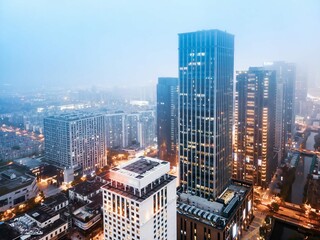 Aerial photography modern urban architectural landscape suzhou