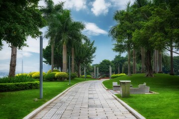 City plaza park grass forest 2