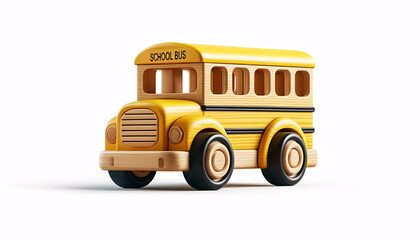 a wooden school bus toy