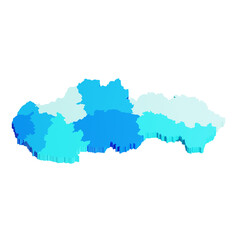 3D Slovakia states map