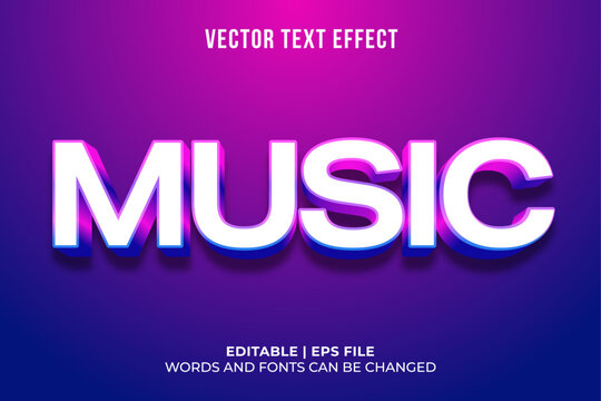 Editable music event title text effect