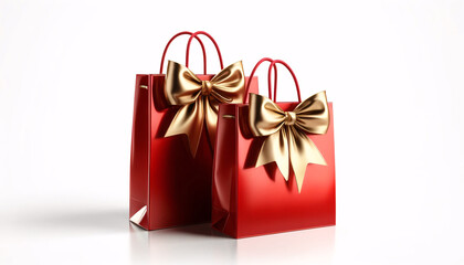 two elegant red shopping bags