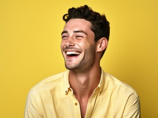 Obraz premium A man with a big smile on his face