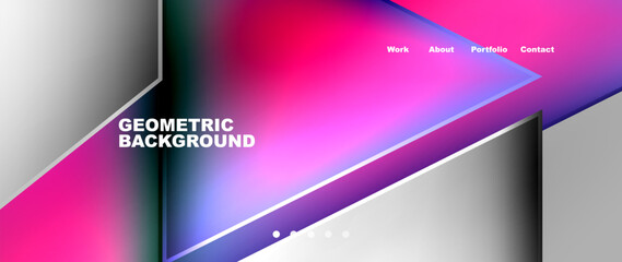 A rectangle geometric background featuring a gradient of pink, purple, and blue colors including violet, magenta, and electric blue shades. Perfect for display devices and electronic gadgets