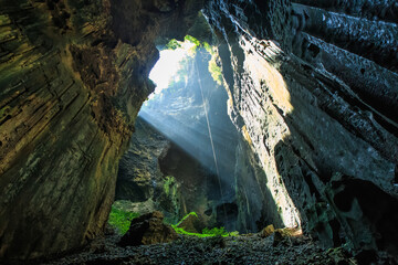 Gomantong cave is situated in the district of Kinabatangan. It is the largest cave and the main producer of edible bird's nest in Sabah.
