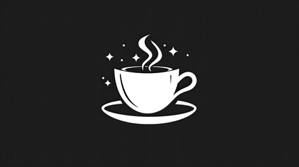 cafe logo vector monochrome black  